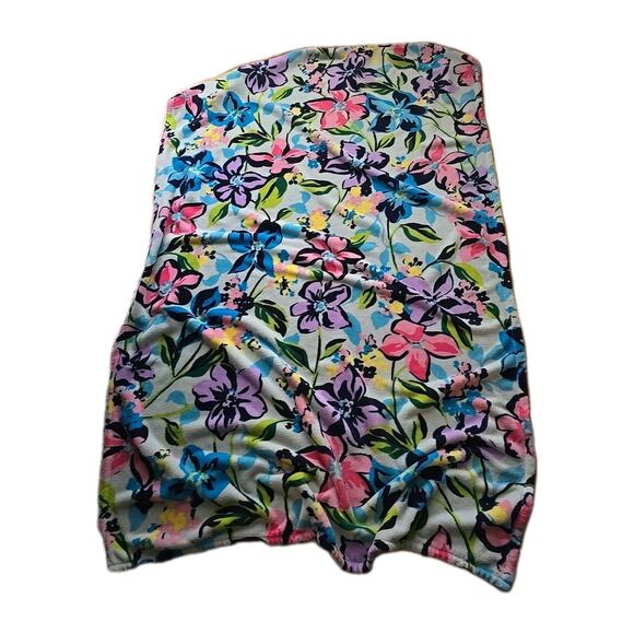 Vera Bradley Multicolor Marian Floral Colorful Bedding Throw Blanket 80"x50" - Picture 2 of 4
